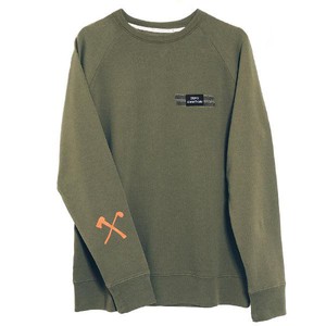 Sweatshirt - organic cotton - velcro - army green from The Driftwood Tales