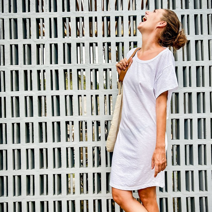 Dress-recycled cotton (jersey) -white from The Driftwood Tales