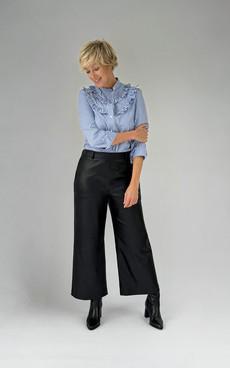 CHARLIE LEATHER WIDE LEG PANTS via The Make