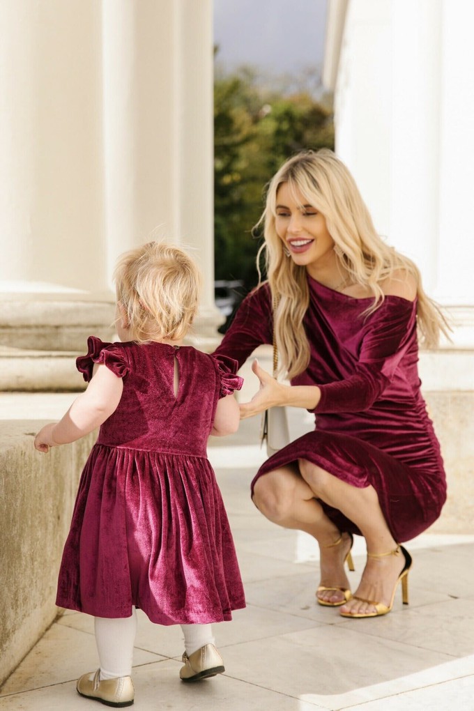 Eva Velvet Party Dress | Red from Tilbea London