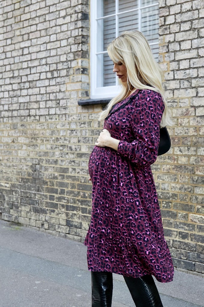 Sienna Red Nursing Collar Dress from Tilbea London