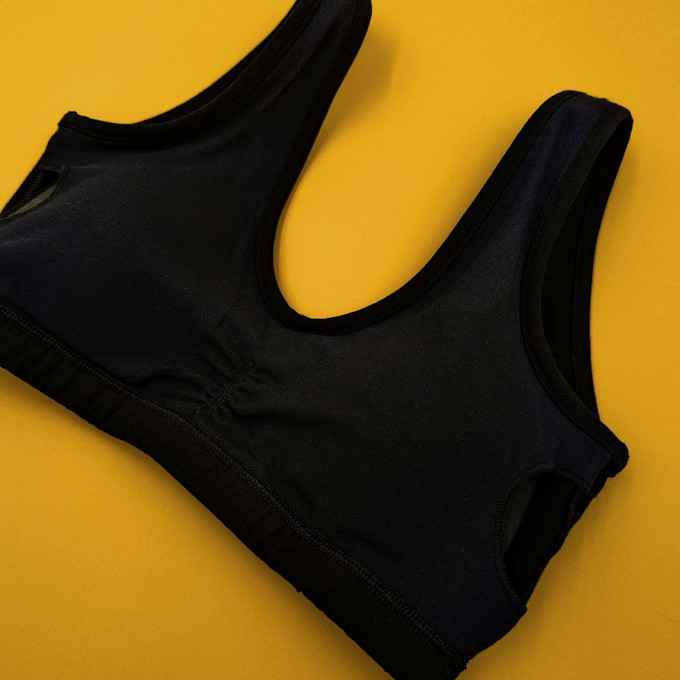 Jet Black Organic Cotton Soft Bra (Padded) from TIZZ & TONIC