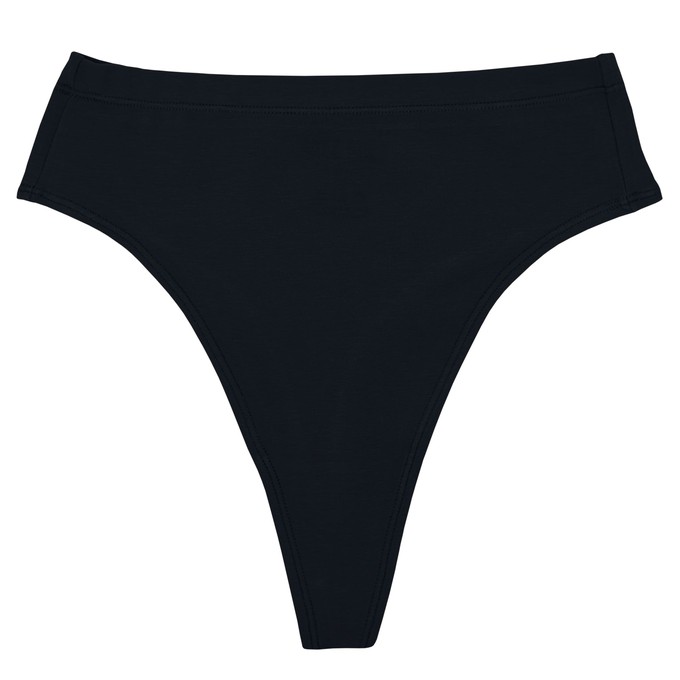 Black Supima Cotton Hi-Hip Tanga Panty from TIZZ & TONIC