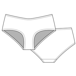 Jet Black Organic Cotton Hipster Panty from TIZZ & TONIC