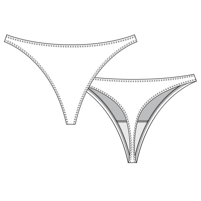 Foxy Grey Supima Cotton Tanga Panty from TIZZ & TONIC