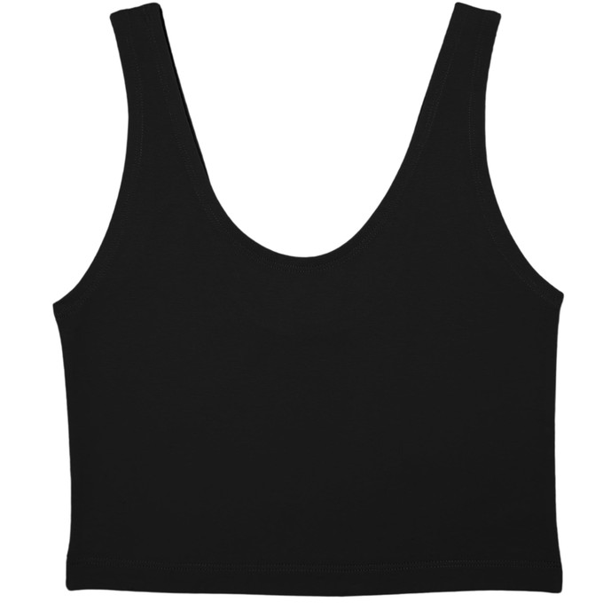 Jet Black Cropped Tank Top from TIZZ & TONIC