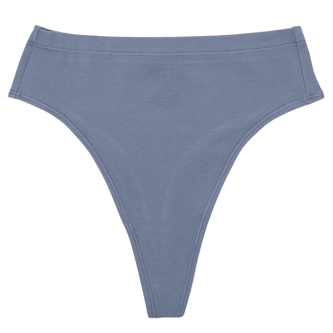 Foxy Grey Supima Cotton Hi-Hip Tanga Panty from TIZZ & TONIC