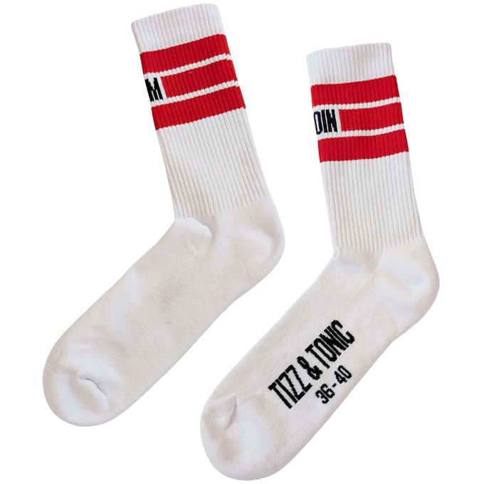 MOIN Unisex Recycled Tennis Socks (RED) from TIZZ & TONIC