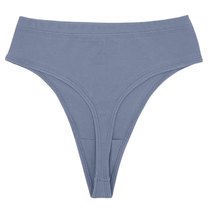 Foxy Grey Supima Cotton Hi-Hip Tanga Panty from TIZZ & TONIC