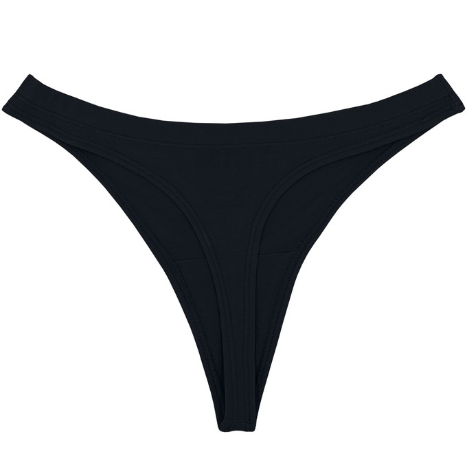 Black Supima Cotton Tanga Panty from TIZZ & TONIC