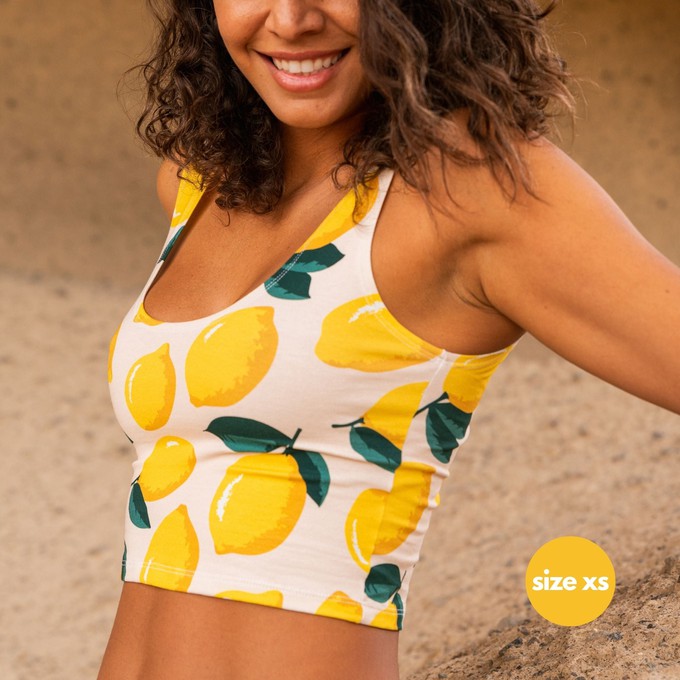 Lemon Organic Cotton Cropped Tank Top from TIZZ & TONIC