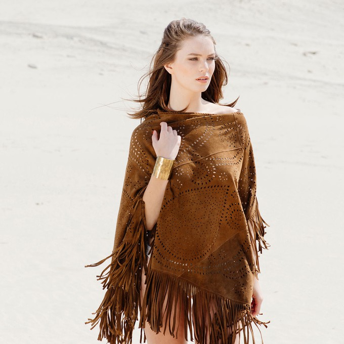 VIDA PONCHO - MID BROWN from Treasures-Design