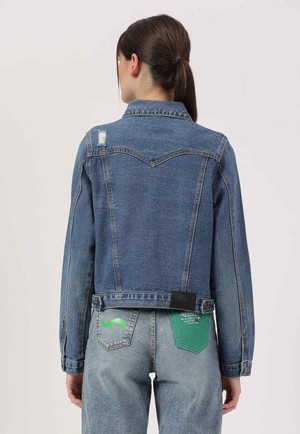 UnCrave Pledge | Mittelindigo-Truckerjacke in normaler Passform from Un Denim