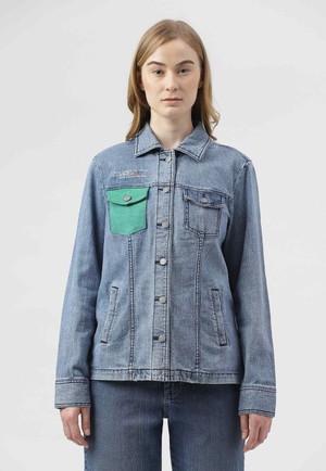 UnCrave Pledge | Lange Trucker-Jacke in Mittelindigo from Un Denim