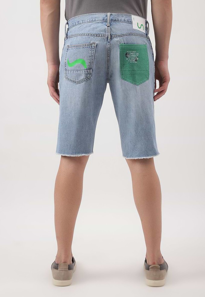 UnExcess Pledge | Gerade Shorts mit mittelhohem Bund in Hellindigo from Un Denim