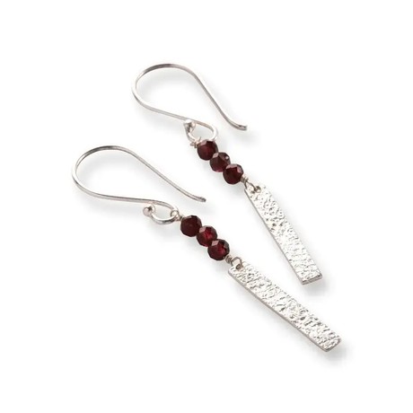 A Beautiful Story Bar Garnet Earrings Silver from UP TO DO GOOD