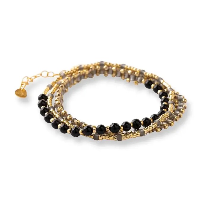 A Beautiful Story Advanced Black Onyx Bracelet Gold from UP TO DO GOOD