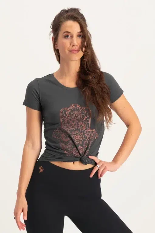 Hamsa Core Yoga Tee – Ash from Urban Goddess