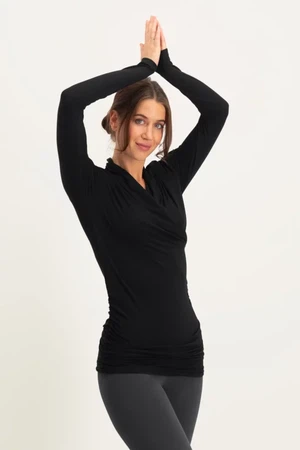 Good Karma Longsleeve Yoga Shirt – Onyx Black from Urban Goddess