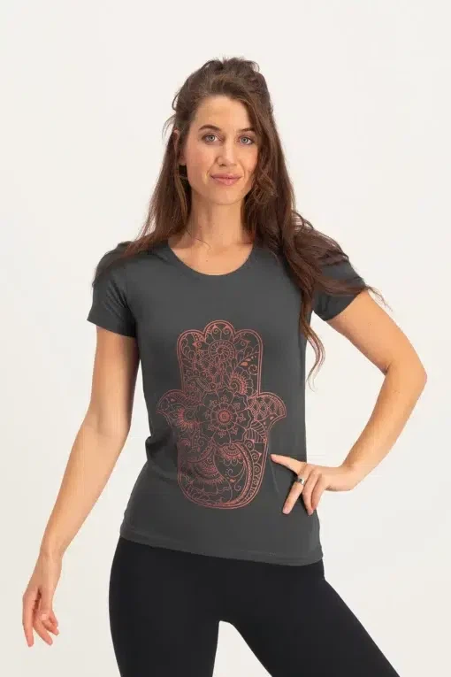 Hamsa Core Yoga Tee – Ash from Urban Goddess