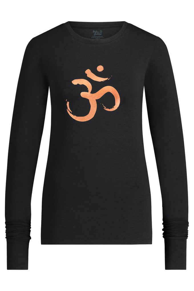 Project Cece  Karuna OM Yoga-Langarmshirt – Urban Black