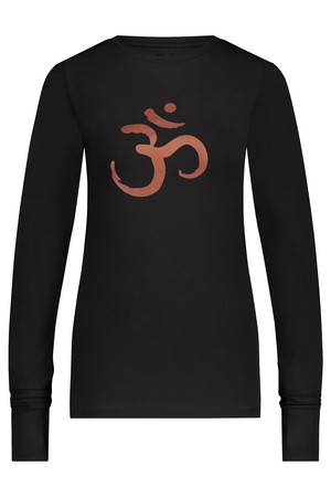 Karuna OM Longsleeve Yoga Shirt – Onyx Black from Urban Goddess