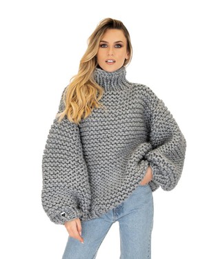 Turtle Neck Sweater - Grey from Urbankissed