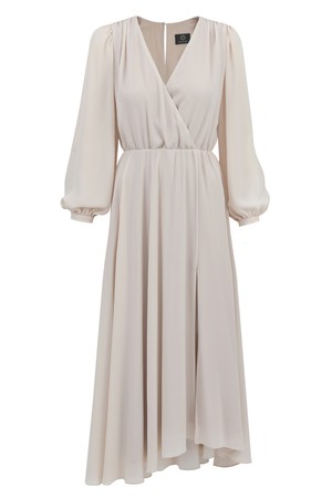 Magnolia Plain Beige Dress from Urbankissed