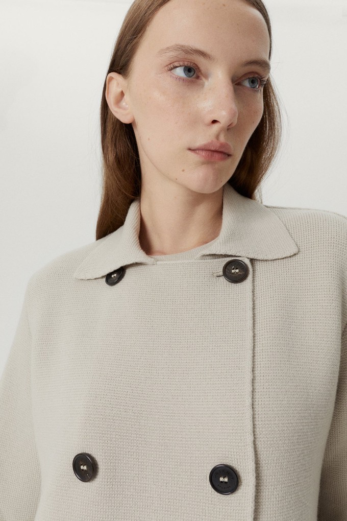 The Merino Wool Double Breasted Jacket - Pearl from Urbankissed