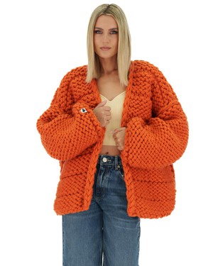 Lana Chunky Cardigan - Orange from Urbankissed