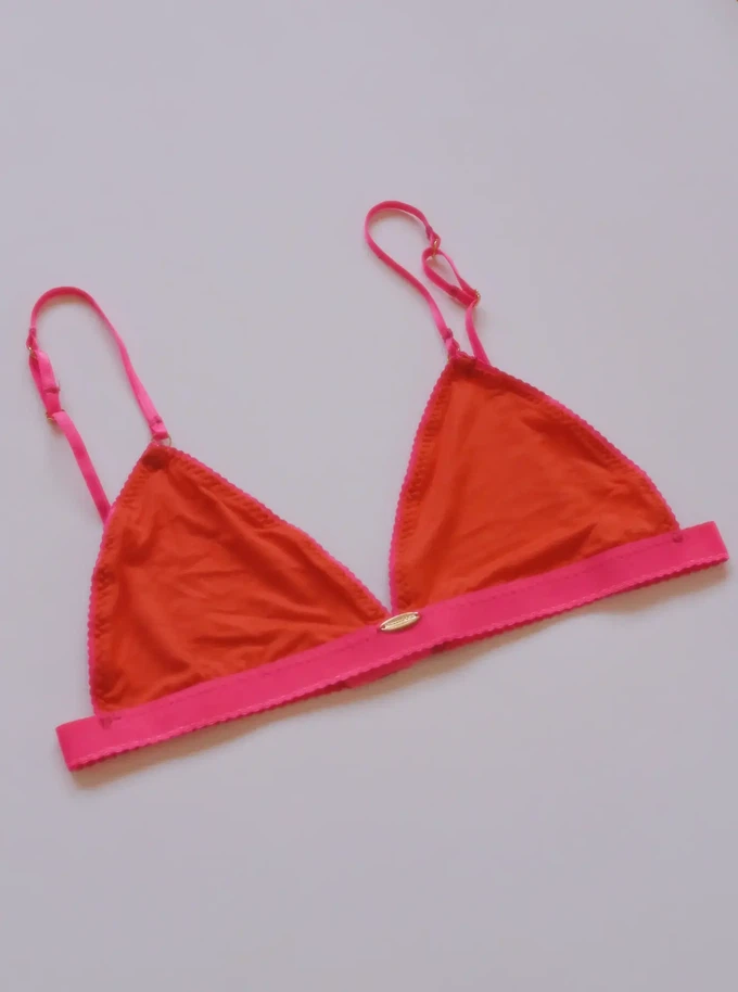 Orange Bamboo Triangle Bralette from Urbankissed