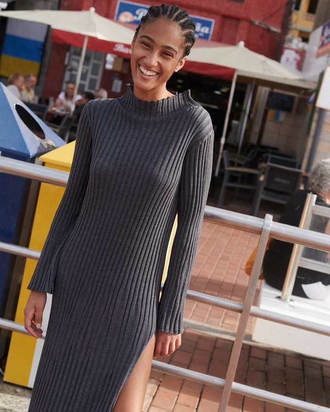 Medeina: Charcoal Merino Dress from Urbankissed