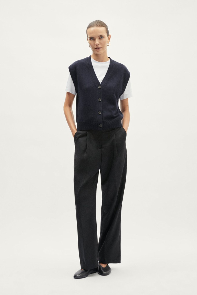 The Wool Tailored Pants With Pinces - Black from Urbankissed