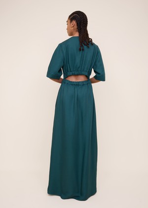 Open back viscose linen dress from Vanilia