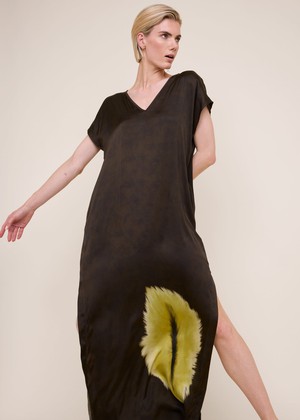 Deep v feather dress from Vanilia