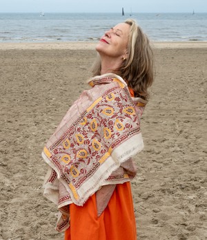 Nakshi Kantha shawl Lilac Delight from Via India