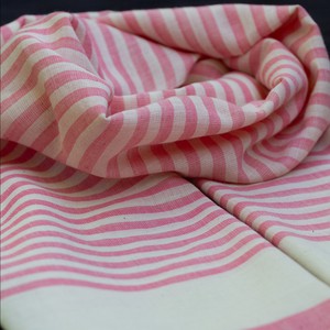 Scarf organic cotton, white with black-grey-brown check from Via India