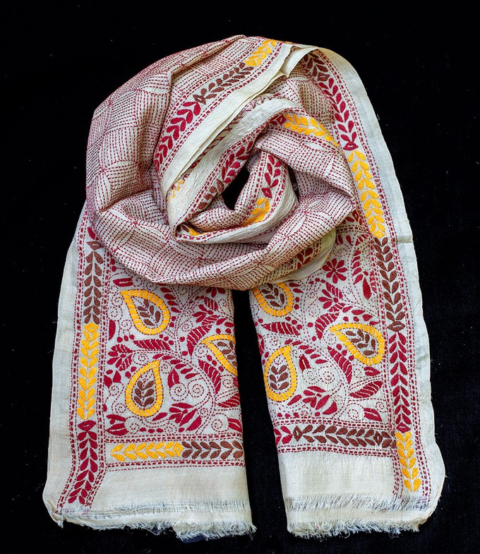 Nakshi Kantha shawl Lilac Delight from Via India