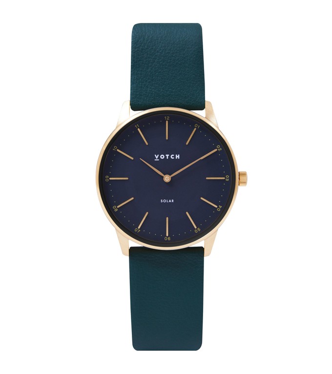 Gold & Black with Forest Green Watch | Solar Classic from Votch