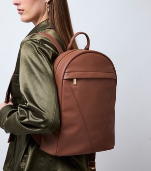 Laurie Vegan Bio-Based Bamboo Leather Backpack in Brown from Votch