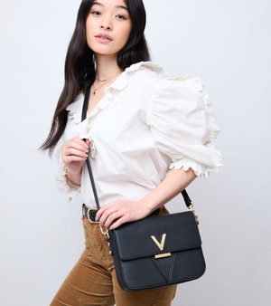 Margot Vegan Bio-Based Bamboo Leather Crossbody in Black from Votch