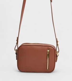 Silvie Vegan Bio-Based Bamboo Dual-Look Bamboo Crossbody Bag in Brown from Votch