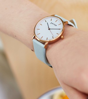 Rose Gold & Light Blue Watch | Moment from Votch