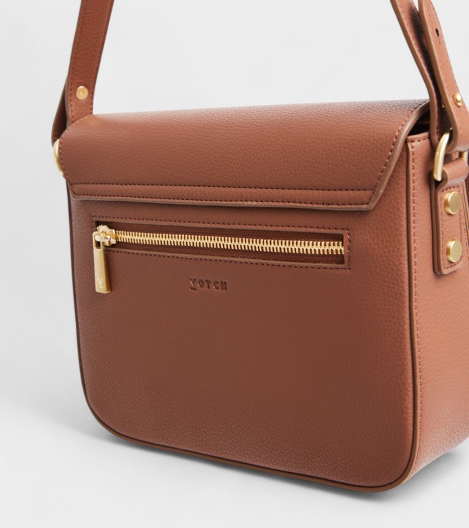 Margot Vegan Bio-Based Bamboo Leather Crossbody in Brown from Votch