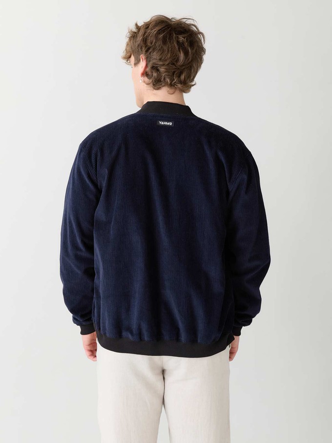 papyrus/navy Reversible Bomber Corduroy from Yahmo