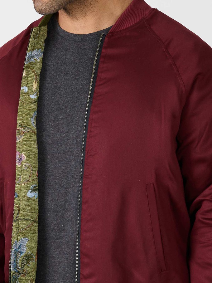 garden/wine Bruno Reversible Bomber Jacket from Yahmo