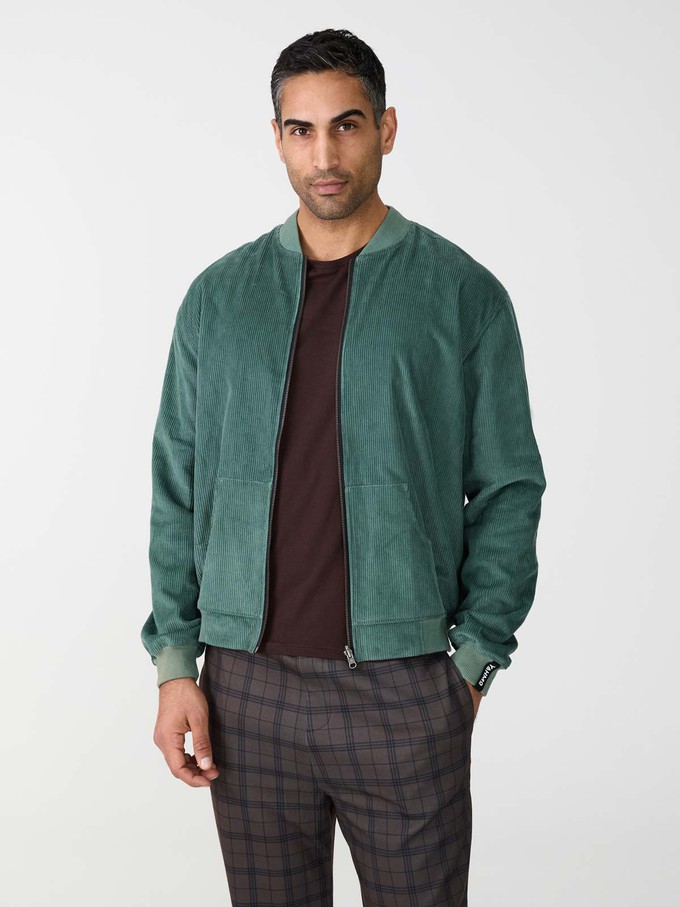 atlas/teal Reversible Bomber Corduroy from Yahmo