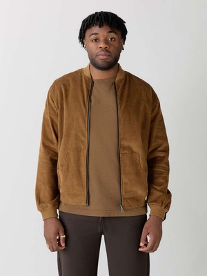 masala/caramel Reversible Bomber Corduroy from Yahmo