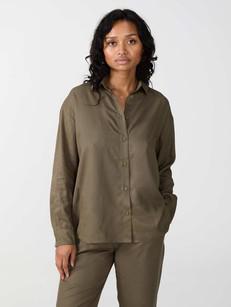 olive Shirt made from TENCEL Lyocell via Yahmo