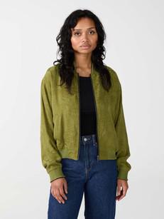 moss/black Lene Reversible Bomber Jacket via Yahmo